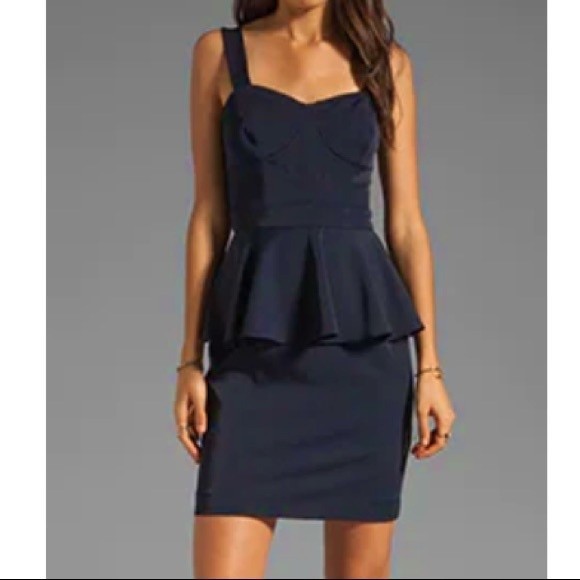 Shoshanna Dresses & Skirts - Shoshanna Deanna Peplum Dress in Navy